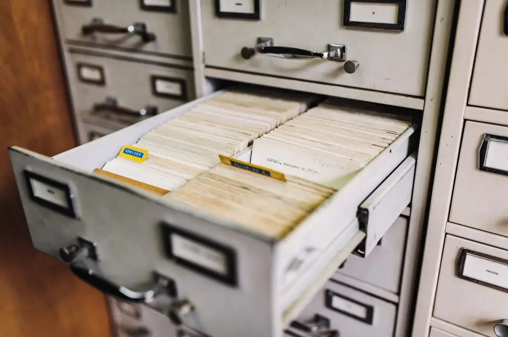 File cabinet with open drawer