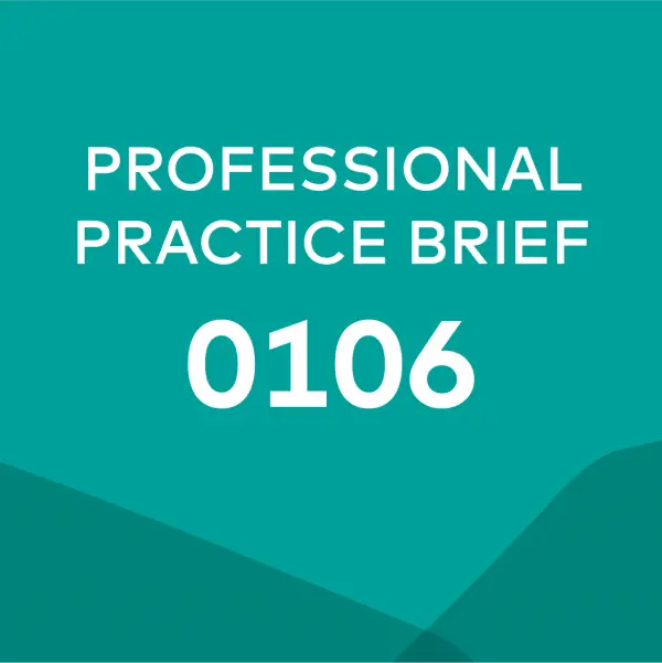 Product card image for professional practice brief 0106