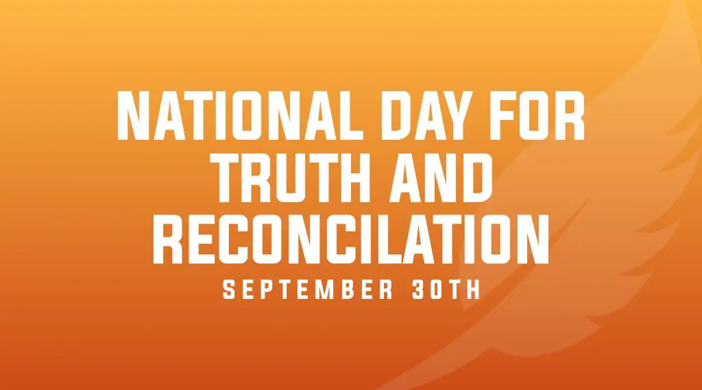 national day of truth and reconciliation modern creative banner, design concept, social media post with white text on an orange background